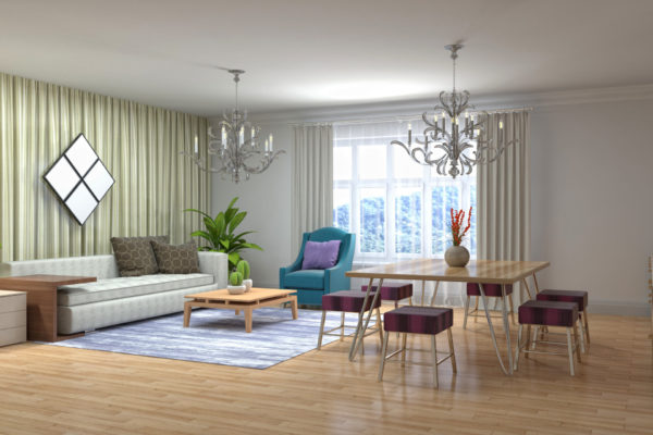 Illustration of the living room interior Illustration of the living room interior