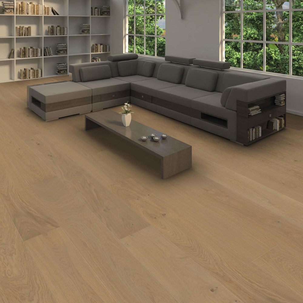 HARO PLANKEGULV 4000 - Plank Plaza 240 4V Eg sand grå Markant børstet lak