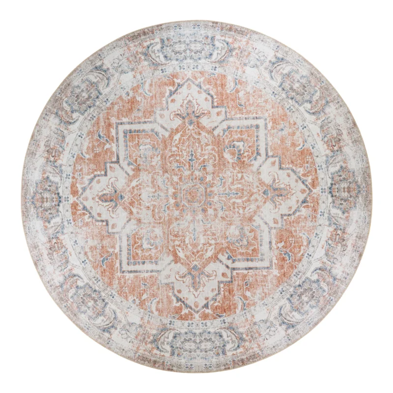 Havana Tæppe - Orange/blå ø200 cm.