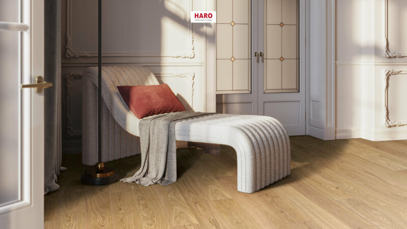 HARO Parketgulv 4000 - Plank 180 4V Eg invisible Markant børstet NaturLin Olie - Billede 2