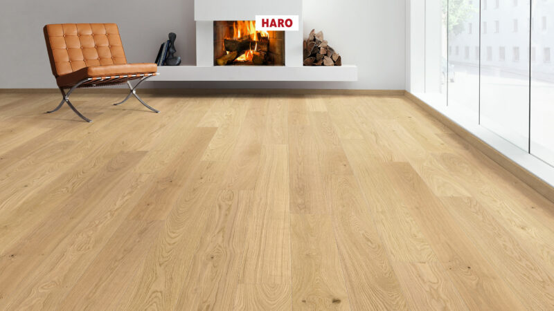 HARO Parketgulv 4000 - Plank 180 4V Eg invisible Markant børstet NaturLin Olie