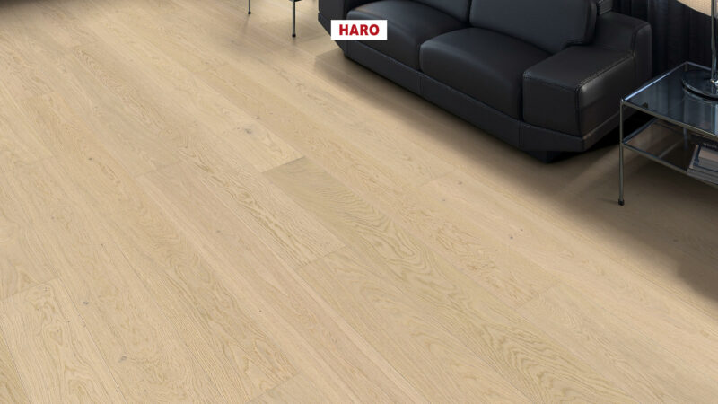 HARO Parketgulv 4000 - Plank 180 4V Eg lysehvid Markant børstet NaturLin Olie - Billede 2