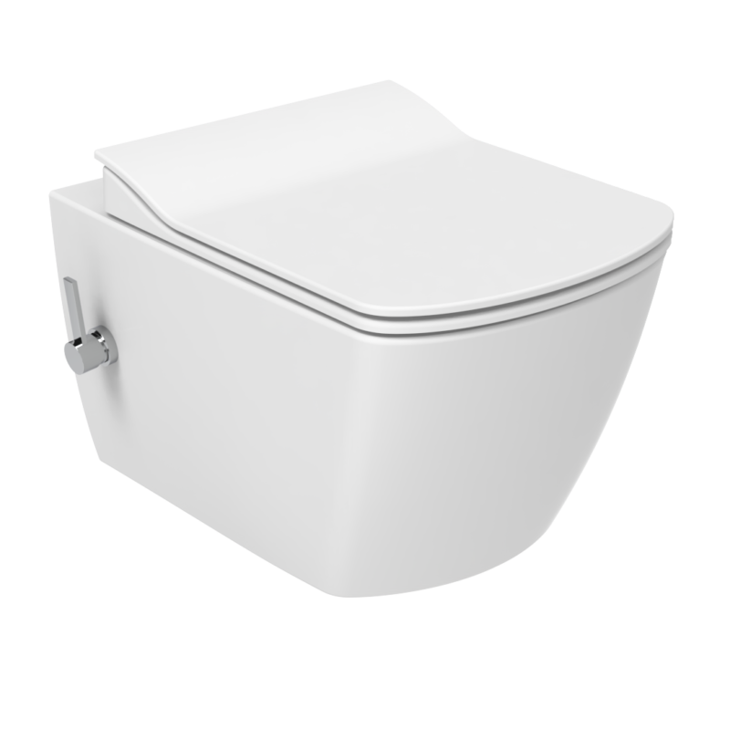 Creavit Elegant rimless hængeskål med bidet funktion og toiletsæde